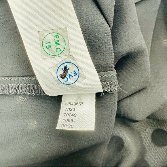 LOFT Metallic Gold Clip Dot Polka Dot Black Ruffle Yoke  Sleeveless Blouse XS - Picture 9 of 9